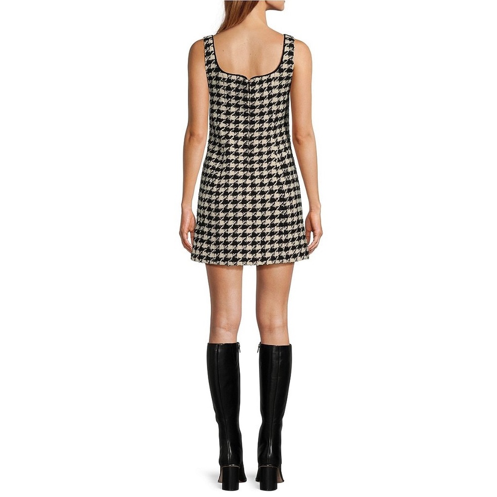 NWT Antonio Melani Macy Wool Blend Houndstooth Square Nec Sheath Dress Sz 6 - Picture 4 of 12